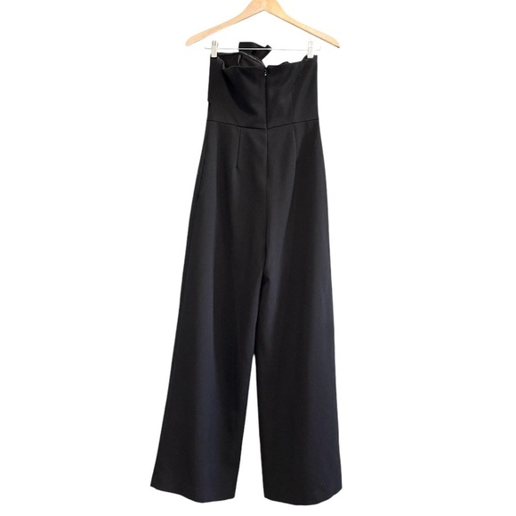 CHELSEA 28 Black Strapless Jumpsuit Romper Onesie Knot Detail Size 4 - Picture 3 of 14